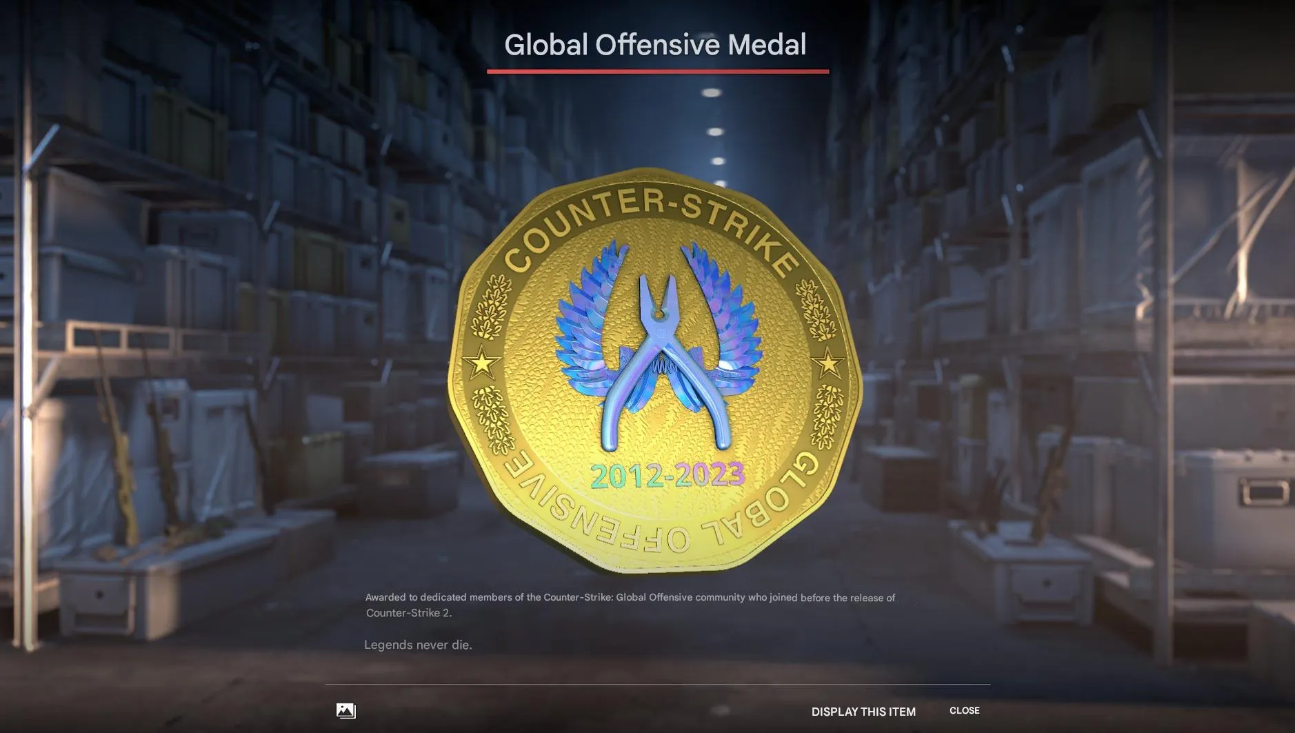 CS172 Prime Purchased, 2 Medals: 5 Year Veteran + Global Offensive, Music Kit Included 